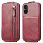For Sony Xperia 5 V Zipper Wallet Vertical Flip Leather Phone Case(Red)