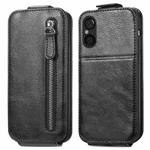 For Sony Xperia 5 V Zipper Wallet Vertical Flip Leather Phone Case(Black)