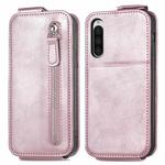 For Sony Xperia 10 V Zipper Wallet Vertical Flip Leather Phone Case(Pink)