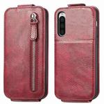 For Sony Xperia 10 V Zipper Wallet Vertical Flip Leather Phone Case(Red)