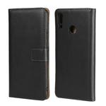 Leather Horizontal Flip Holster for Huawei  Y9 2019/Enjoy 9 Plus with Magnetic Clasp and Bracket and Card Slot and Wallet(Black)