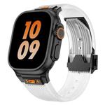 For Apple Watch SE 2023 44mm Transparent Silicone Watch Band(Black Transparent)