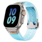 For Apple Watch Series 9 45mm Transparent Silicone Watch Band(Titanium Transparent Blue)