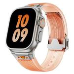 For Apple Watch Series 8 45mm Transparent Silicone Watch Band(Titanium Transparent Orange)
