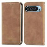 For Google Pixel 9 Pro XL Retro Skin Feel Magnetic Flip Leather Phone Case(Brown)