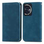 For Honor 100 Retro Skin Feel Magnetic Flip Leather Phone Case(Blue)