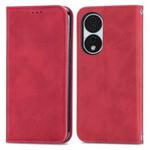 For Honor X7b Retro Skin Feel Magnetic Flip Leather Phone Case(Red)