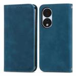 For Honor X7b Retro Skin Feel Magnetic Flip Leather Phone Case(Blue)