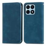 For Honor X8b Retro Skin Feel Magnetic Flip Leather Phone Case(Blue)