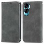 For Honor X50i Retro Skin Feel Magnetic Flip Leather Phone Case(Grey)