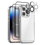 For iPhone 14 Pro Max NORTHJO 5 in 1 Clear Phone Case with 2pcs Screen Film + 2pcs Rear Lens Film