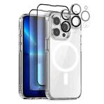 For iPhone 13 Pro NORTHJO 5 in 1 Magsafe Clear Phone Case with 2pcs Screen Film + 2pcs Rear Lens Film