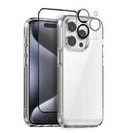 For iPhone 15 Pro Max NORTHJO 3 in 1 Clear Phone Case with Screen Film + Rear Lens Film