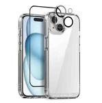 For iPhone 15 NORTHJO 3 in 1 Clear Phone Case with Screen Film + Rear Lens Film