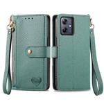 For Motorola Moto G54 Love Zipper Lanyard Leather Phone Case(Green)