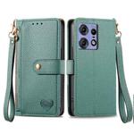 For Motorola Edge 50 Fusion Love Zipper Lanyard Leather Phone Case(Green)