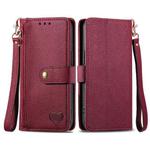 For Motorola Moto G Play 2024 Love Zipper Lanyard Leather Phone Case(Red)