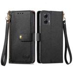 For Motorola Moto G Power 5G 2024 Love Zipper Lanyard Leather Phone Case(Black)