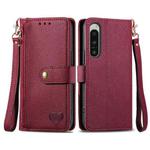 For Sony Xperia 5 IV Love Zipper Lanyard Leather Phone Case(Red)