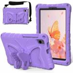 For Samsung Galaxy Tab A7 Lite T220 Butterfly Bracket EVA Shockproof Tablet Case(Light Purple)
