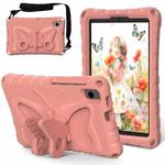 For Samsung Galaxy Tab A9 X110 Butterfly Bracket EVA Shockproof Tablet Case(Pink Orange)