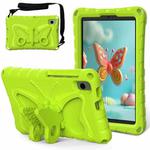 For Samsung Galaxy Tab A9 X110 Butterfly Bracket EVA Shockproof Tablet Case(Grass Green)