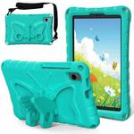 For Samsung Galaxy Tab A9 X110 Butterfly Bracket EVA Shockproof Tablet Case(Mint Green)