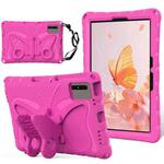For Samsung Galaxy Tab S8 11 X700N Butterfly Bracket EVA Shockproof Tablet Case(Rose Red)