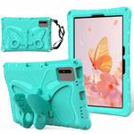 For Samsung Galaxy Tab S7 T870 Butterfly Bracket EVA Shockproof Tablet Case(Mint Green)