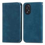 For OPPO A38 Retro Skin Feel Magnetic Flip Leather Phone Case(Blue)