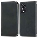 For OPPO A58 4G Retro Skin Feel Magnetic Flip Leather Phone Case(Black)