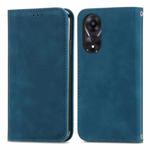 For OPPO A78 4G Retro Skin Feel Magnetic Flip Leather Phone Case(Blue)