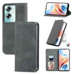 For OPPO A2  5G Retro Skin Feel Magnetic Flip Leather Phone Case(Grey)