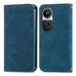 For OPPO Reno10 Pro Global Retro Skin Feel Magnetic Flip Leather Phone Case(Blue)