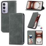 For OPPO A3 Pro Retro Skin Feel Magnetic Flip Leather Phone Case(Grey)