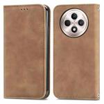 For OPPO Reno12 F Retro Skin Feel Magnetic Flip Leather Phone Case(Brown)