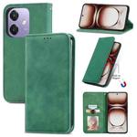 For OPPO A3X Retro Skin Feel Magnetic Flip Leather Phone Case(Green)