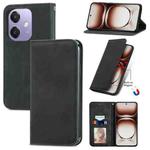 For OPPO A3X Retro Skin Feel Magnetic Flip Leather Phone Case(Black)