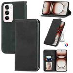 For OPPO Reno12 Pro Global Retro Skin Feel Magnetic Flip Leather Phone Case(Black)