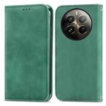 For  Realme 12+ Retro Skin Feel Magnetic Flip Leather Phone Case(Green)