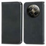 For  Realme 12 Pro+ Retro Skin Feel Magnetic Flip Leather Phone Case(Black)