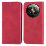 For  Realme 12 Pro Retro Skin Feel Magnetic Flip Leather Phone Case(Red)