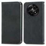 For  Realme 12 Retro Skin Feel Magnetic Flip Leather Phone Case(Black)