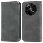 For  Realme 12 Retro Skin Feel Magnetic Flip Leather Phone Case(Grey)
