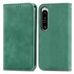 For Sony Xperia 1 IV Retro Skin Feel Magnetic Flip Leather Phone Case(Green)