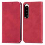 For Sony Xperia 1 IV Retro Skin Feel Magnetic Flip Leather Phone Case(Red)