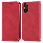 For Sony Xperia 5 V Retro Skin Feel Magnetic Flip Leather Phone Case(Red)
