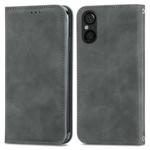 For Sony Xperia 5 V Retro Skin Feel Magnetic Flip Leather Phone Case(Grey)