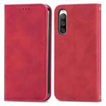 For Sony Xperia 10 IV Retro Skin Feel Magnetic Flip Leather Phone Case(Red)