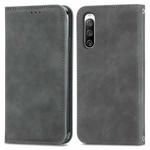 For Sony Xperia 10 V Retro Skin Feel Magnetic Flip Leather Phone Case(Grey)